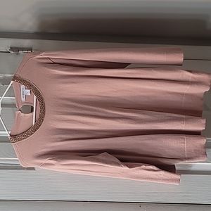 XL Liz Claiborne pink sweater with crystal crew neck